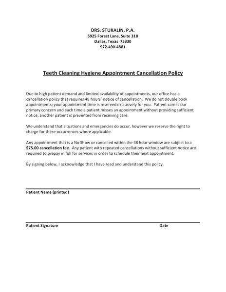 Appointment Cancellation Policy